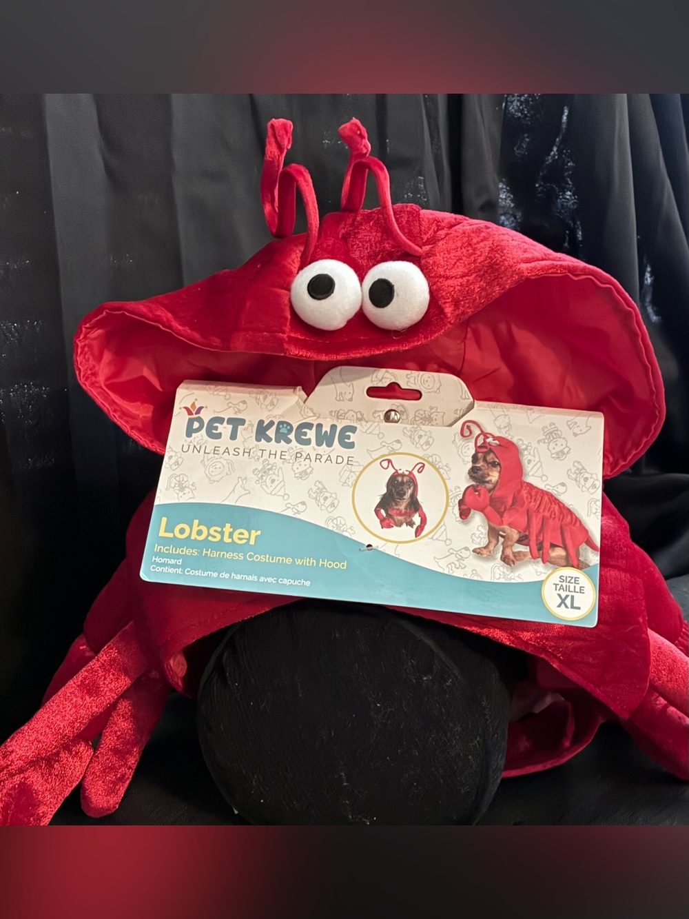 NWT PET KREWE Unleash The Parade Red Lobster: Harness Style Pet Costume W/Hood